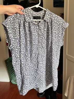 Nili Lotan Cotton Floral Blouse